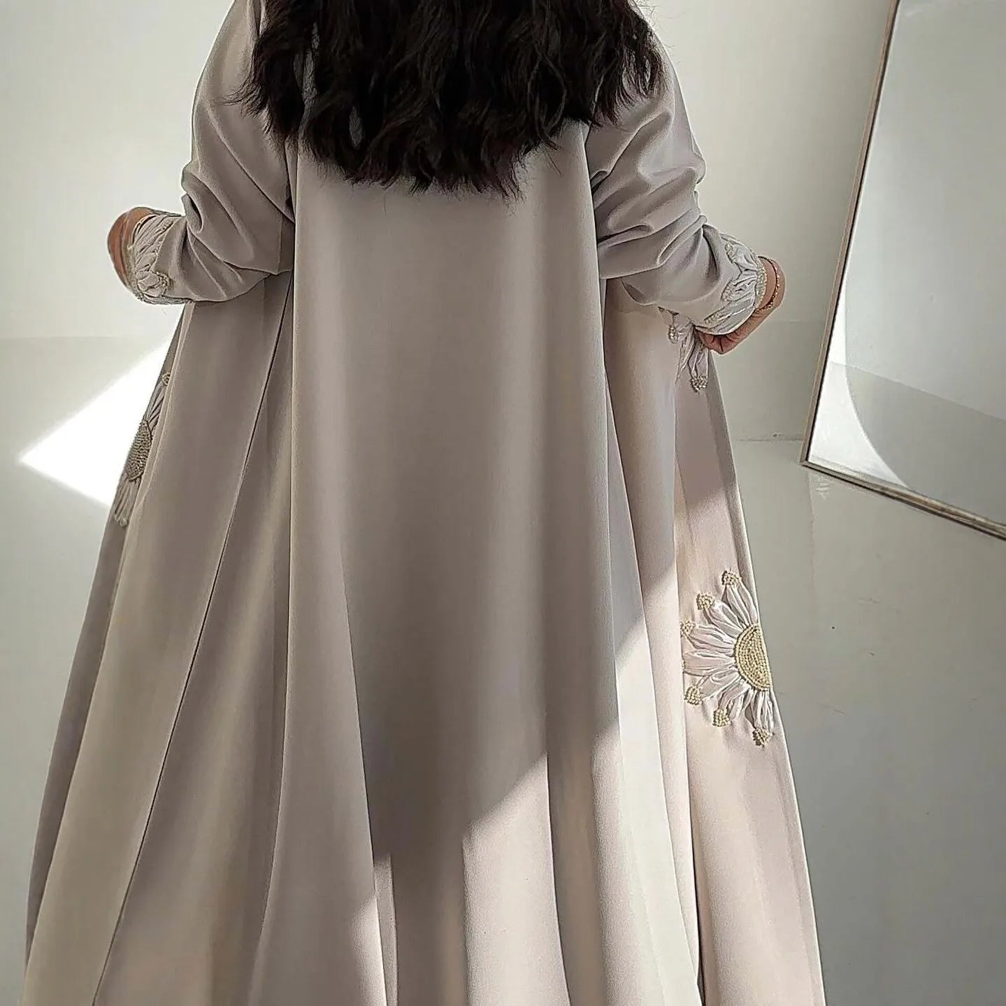 Embroidery Abaya Cardigan – Modest Eid Kaftan Robe