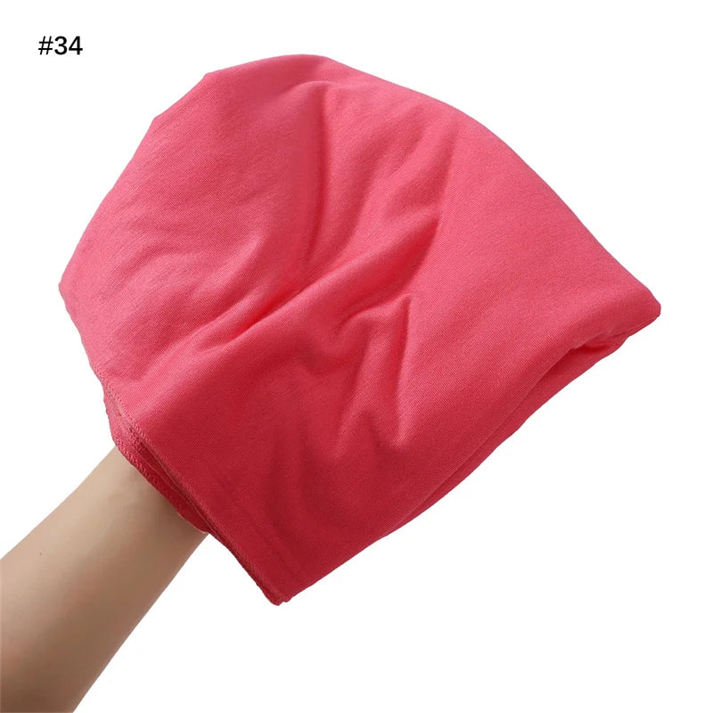 80×180cm Cotton Modal-Feel Hijab – Soft Stretch Long Scarf