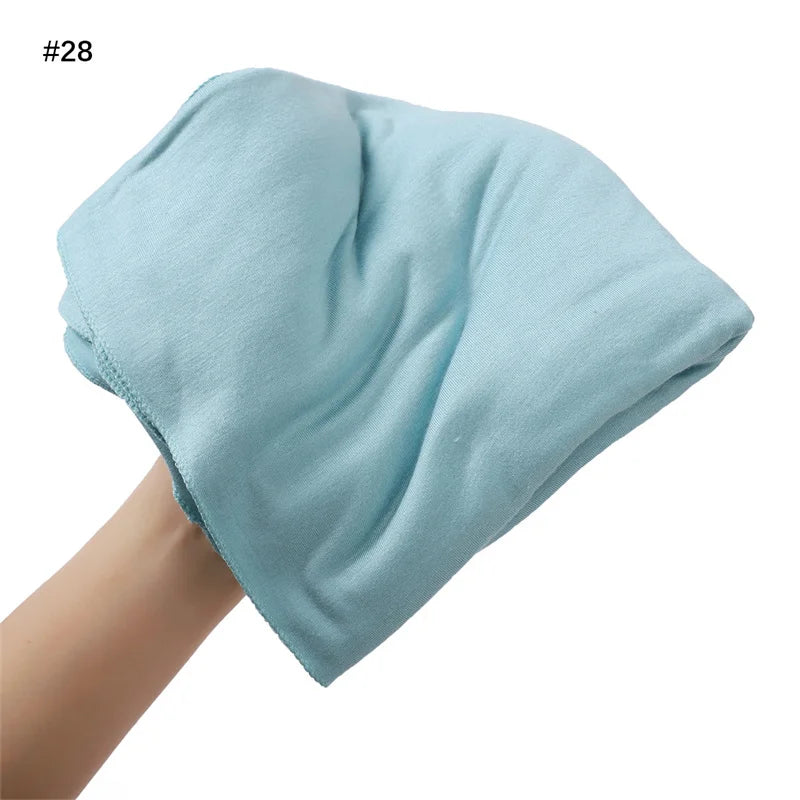 80×180cm Cotton Modal-Feel Hijab – Soft Stretch Long Scarf