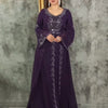 Elegant Chiffon Ruffle Sleeve Maxi Dress – Diamond-Detail Evening Gown
