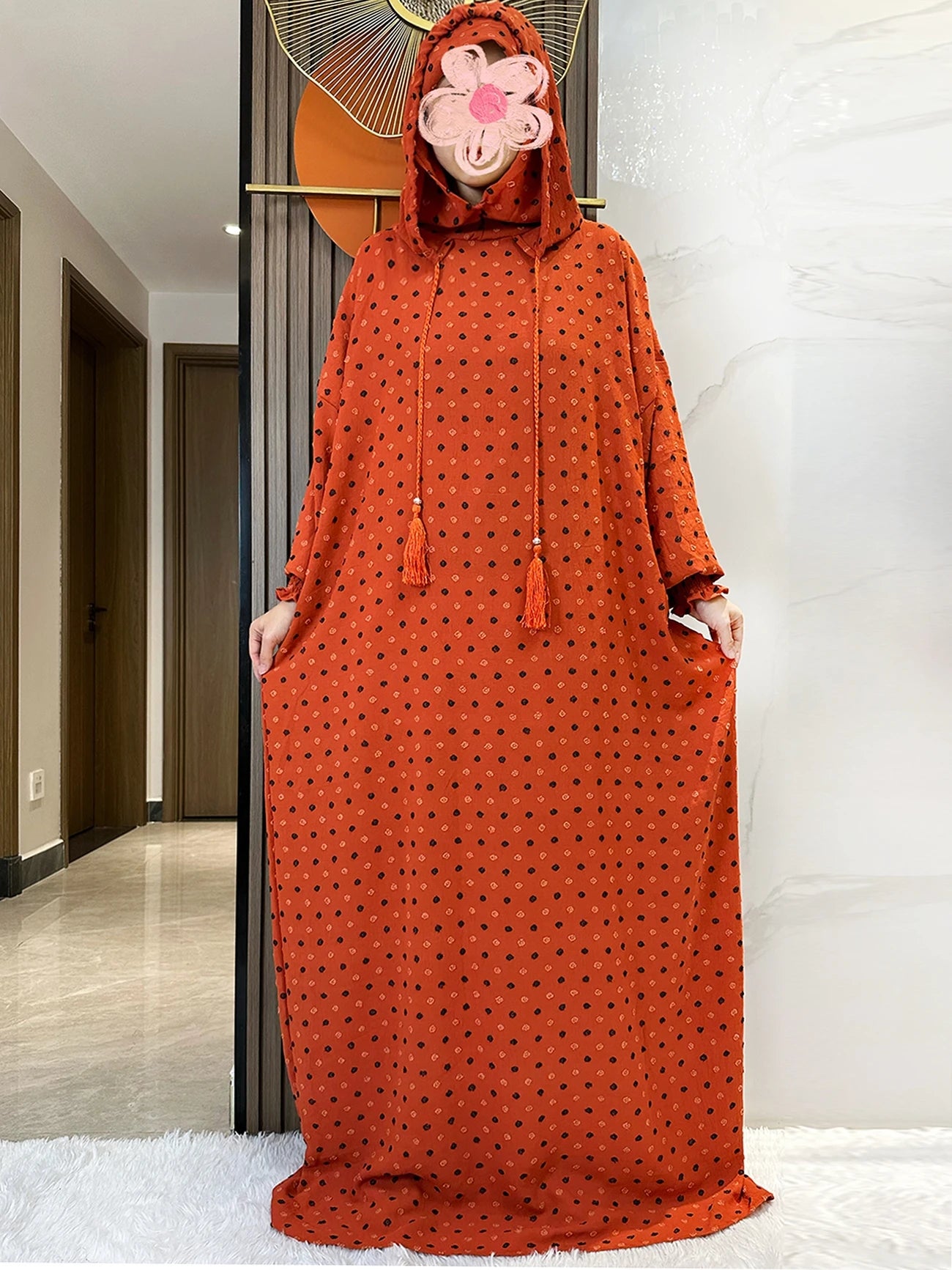 Latest Ramadan Soft Cotton Prayer Abaya Double Hats