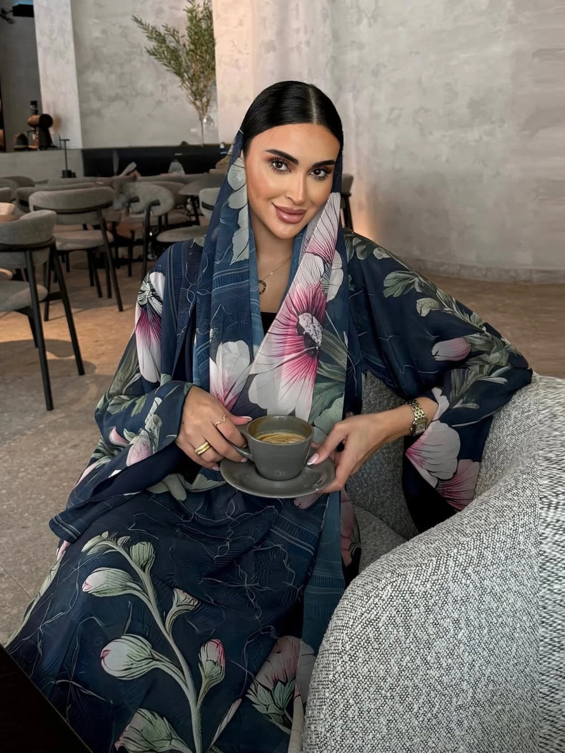 Eid Scarf Cardigan Abaya