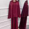 Eid Hooded Muslim Women  Long Khimar Hijab Dress Set