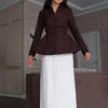 Autumn New Stand Up Collar Long Sleeve Waist Tight Women's Fashion Two Piece Set