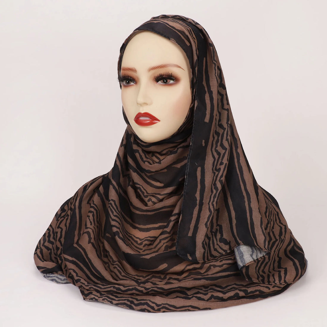 Watercolor Print Hijab – Soft Bohemian Floral Shawl Scarf