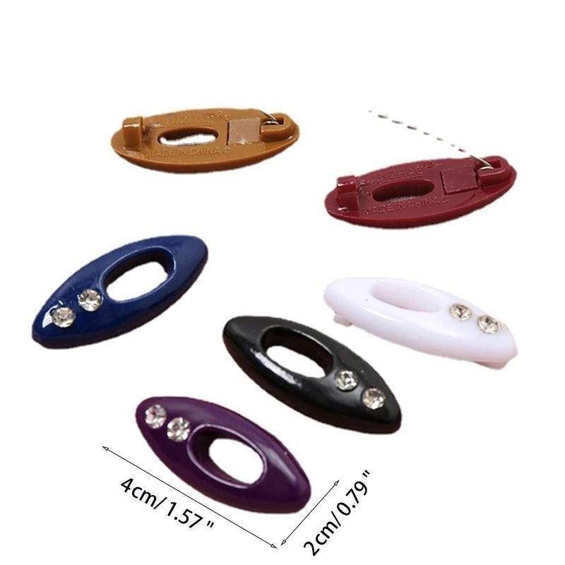 12-Piece Smooth Hijab Pins – Colorful Plastic Safety Scarf Clips