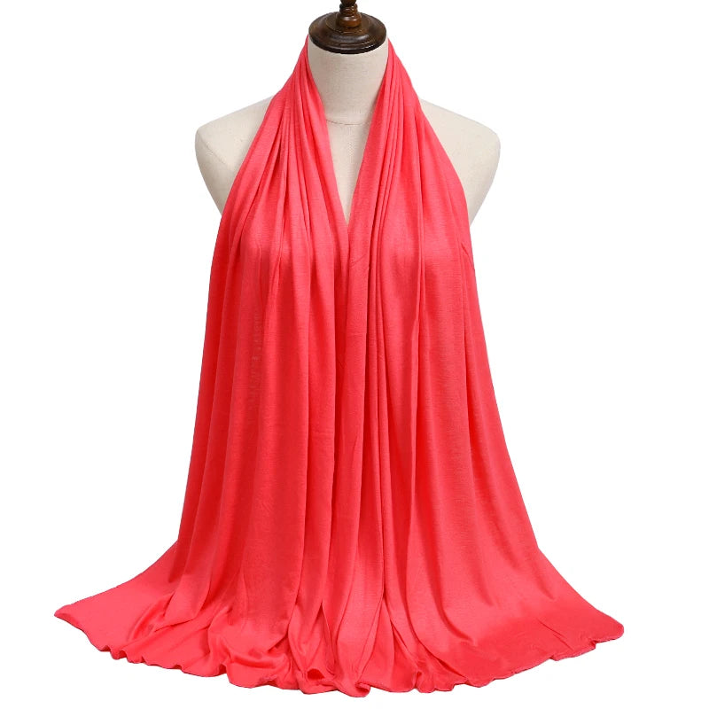 Jersey Modal Cotton Hijab – Soft Solid Color Long Scarf