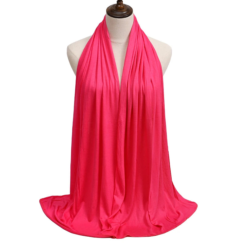 Jersey Modal Cotton Hijab – Soft Solid Color Long Scarf
