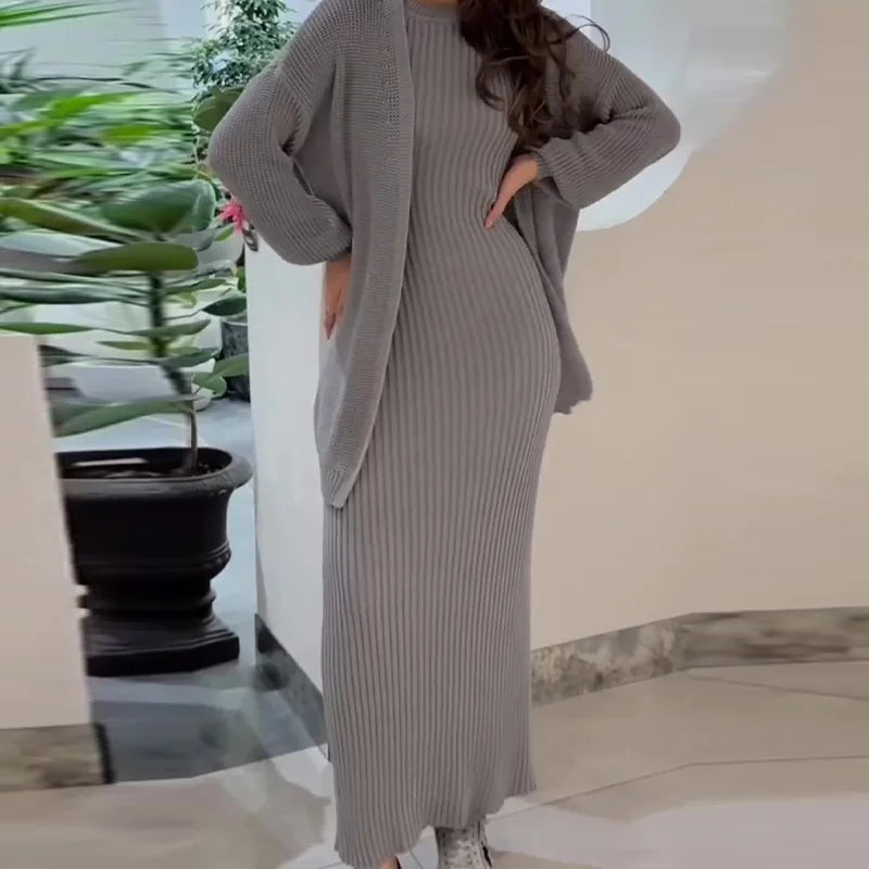 Dress Sets Knit Women Two Piece Set