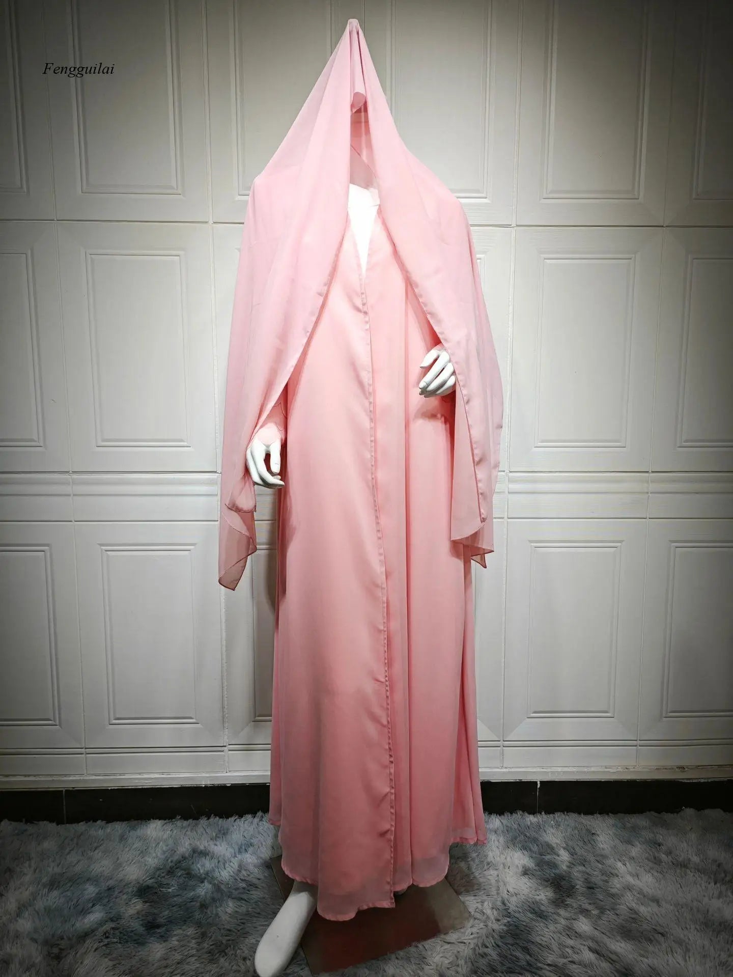 Pink Chiffon Kimono Cardigan – Flowy Maxi Duster Coat