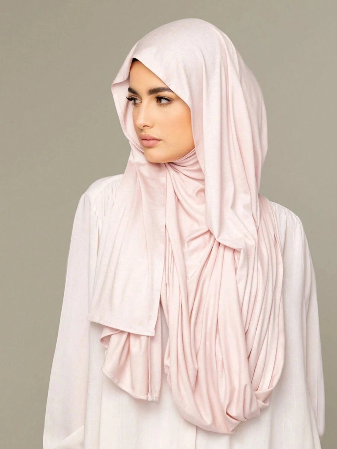 80×180cm Cotton Modal-Feel Hijab – Soft Stretch Long Scarf