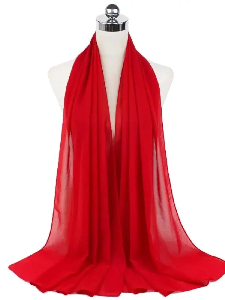 Ready-to-Wear Chiffon Hijab – Elegant Solid Color Instant Headscarf