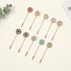 10-Piece Floral Diamond Hijab Brooch Set – Elegant Scarf Pins for Women