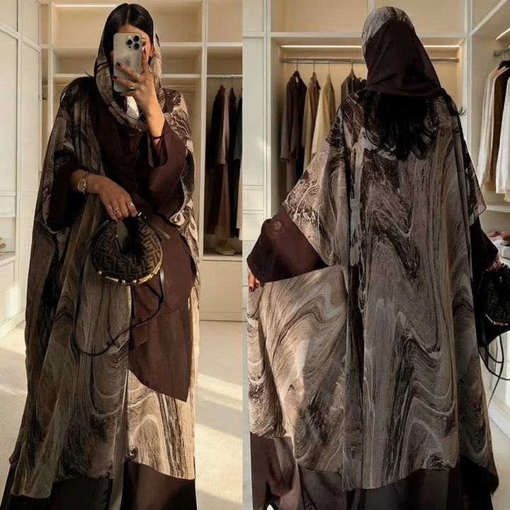 Abaya & Scarf 2-Piece Set – Dubai Kaftan Style
