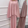 Eid Hooded Muslim Women Long Khimar Hijab Dress Set
