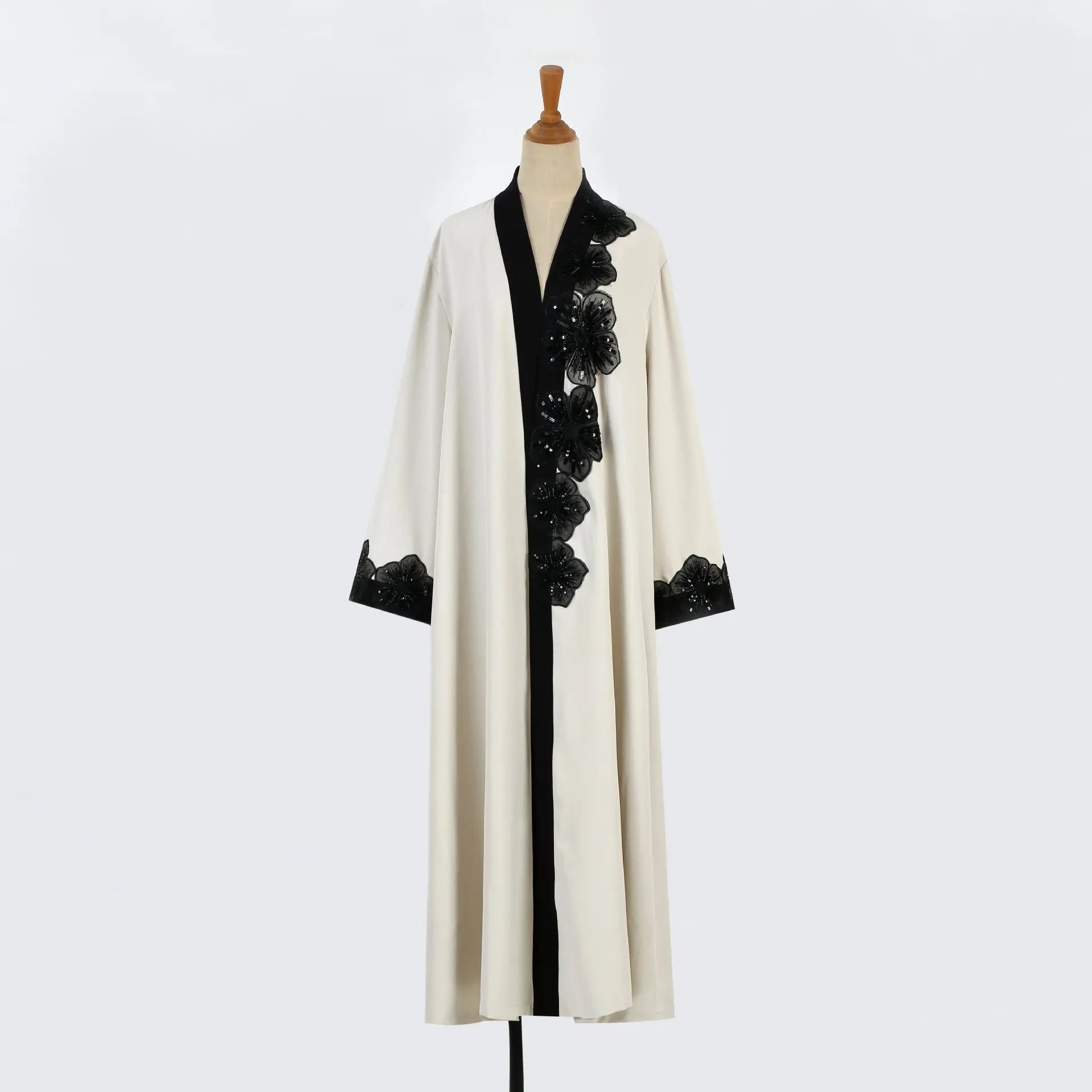 Eid Lace Open Abaya – Elegant Party Kaftan Cardigan