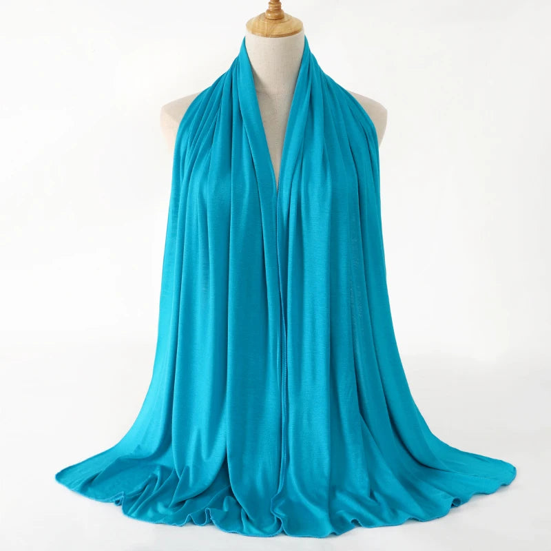 Jersey Modal Cotton Hijab – Soft Solid Color Long Scarf