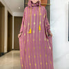 Gold Stamp Pure Cotton Ramadan Muslim Two-Hat Abaya