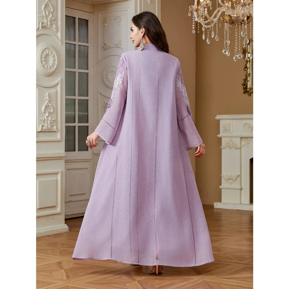Diamond & Sequin Abaya – Wedding & Evening Party Dress