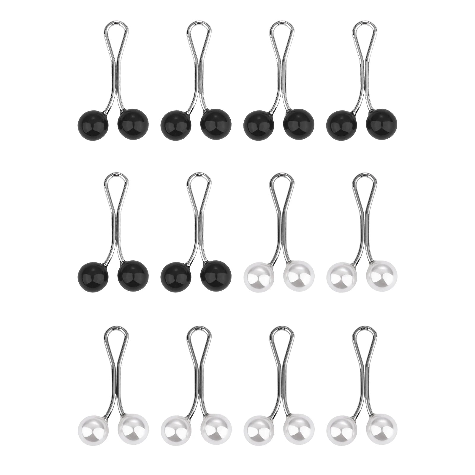 12-Piece Pearl Hijab Brooch Set – Elegant Scarf Clips for Women