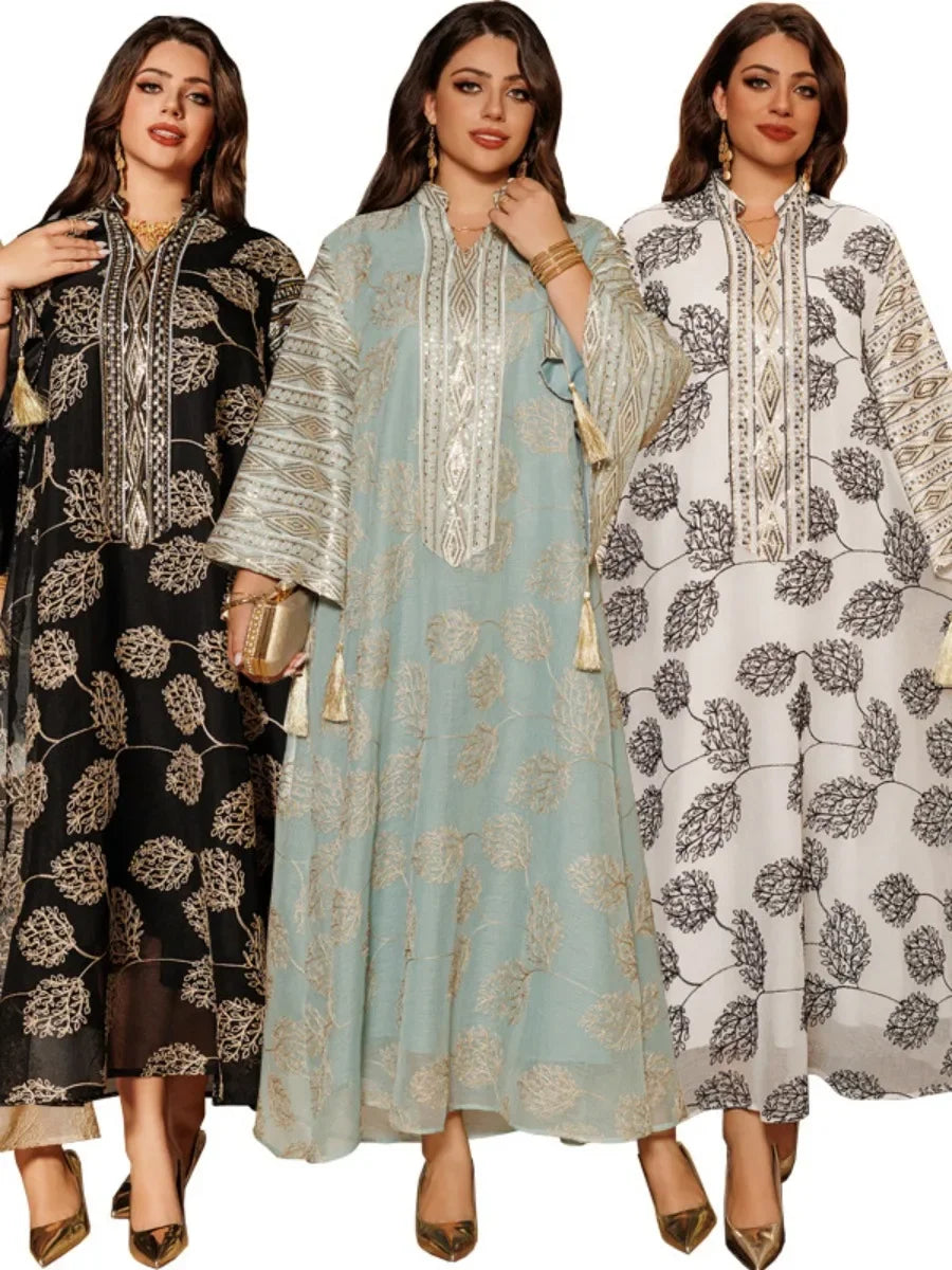 Embroidery Tassel Party Robe – Eid Muslim Long Kaftan