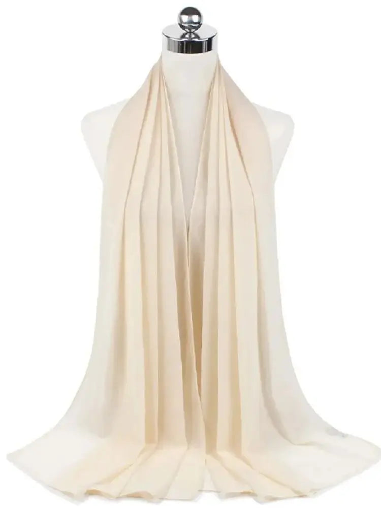 Ready-to-Wear Chiffon Hijab – Elegant Solid Color Instant Headscarf