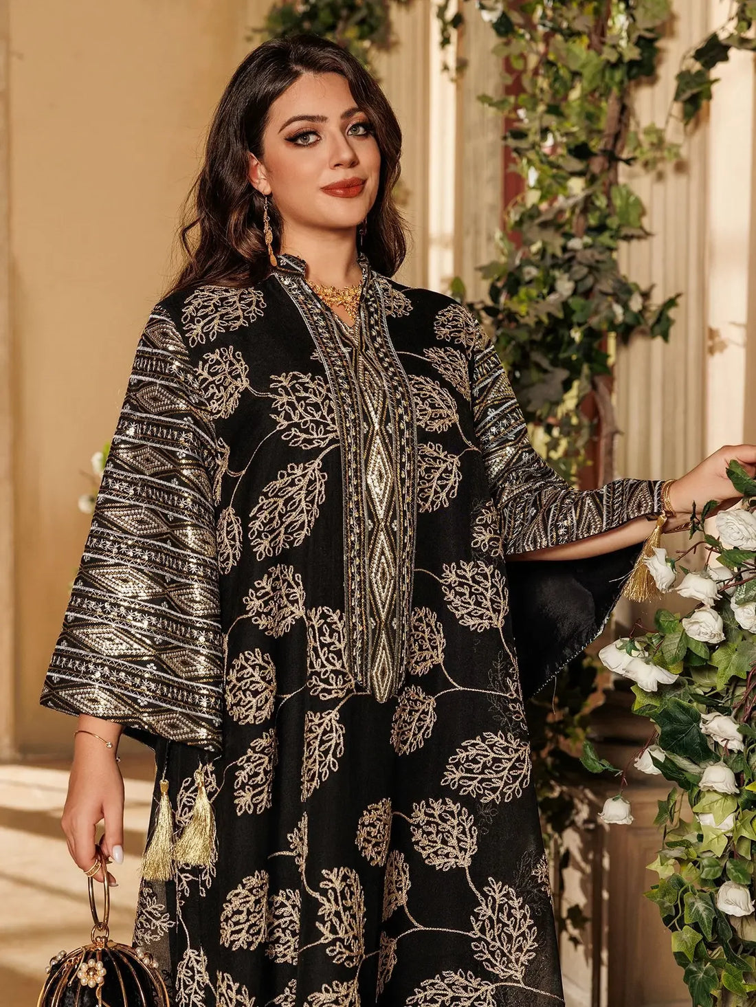 Embroidery Tassel Party Robe – Eid Muslim Long Kaftan