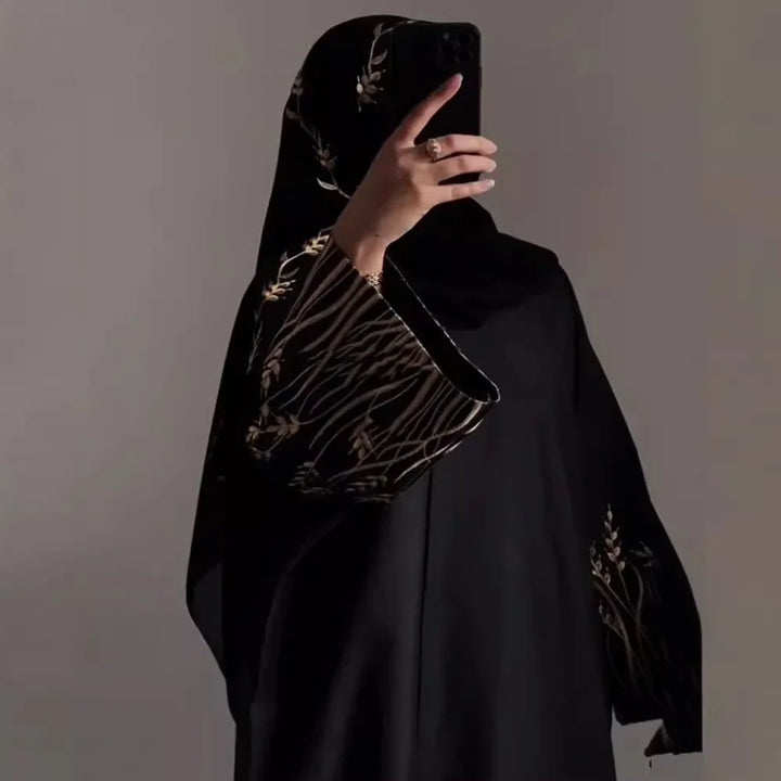 Eid Muslim Women Abaya Embroidery Modest Dresses Jalabiya