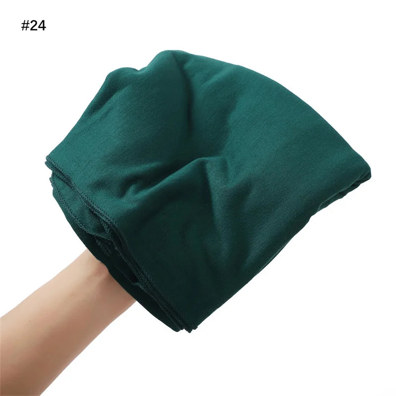 80×180cm Cotton Modal-Feel Hijab – Soft Stretch Long Scarf