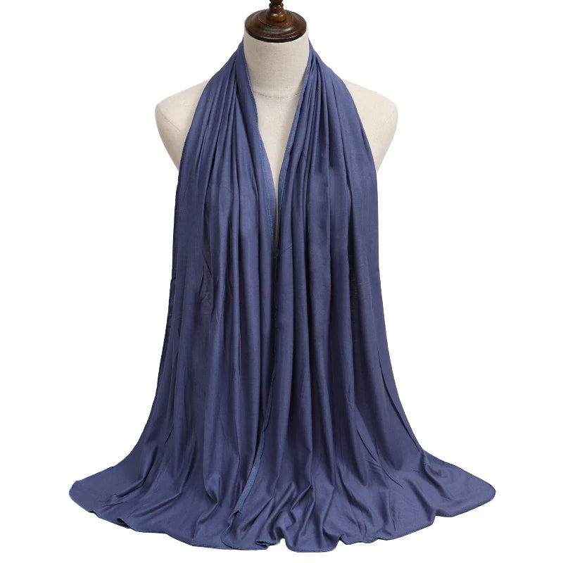Jersey Modal Cotton Hijab – Soft Solid Color Long Scarf