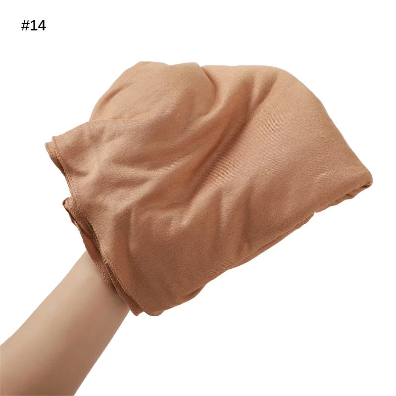 80×180cm Cotton Modal-Feel Hijab – Soft Stretch Long Scarf