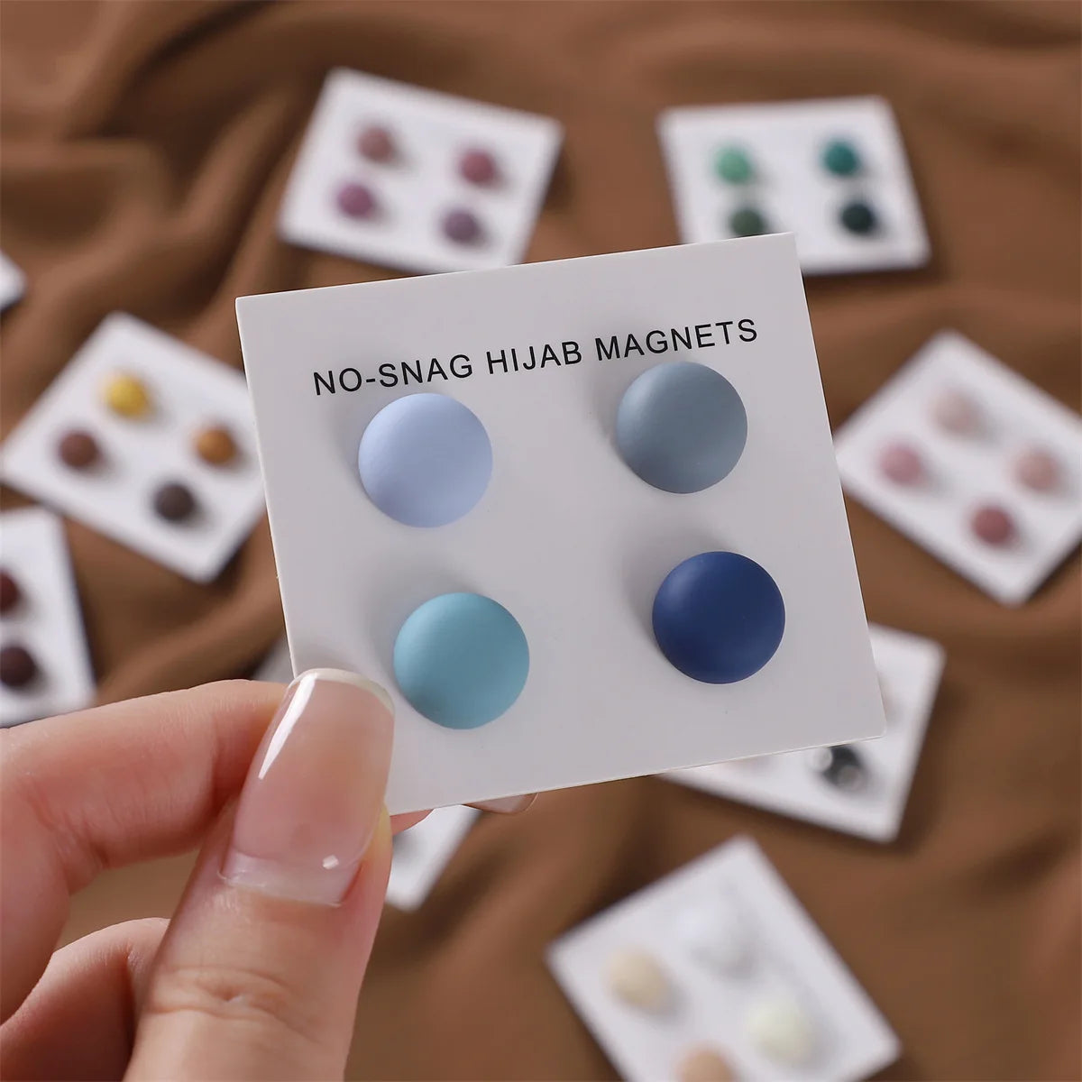Matte Magnetic Hijab Pins – Set of 8 Mixed Colors