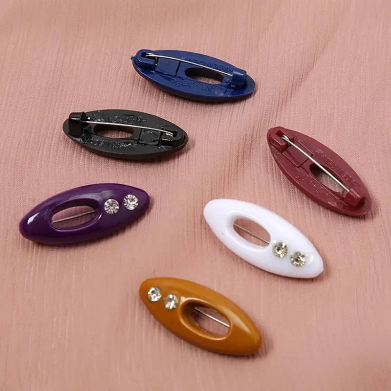 12-Piece Oval Hijab Pins – Stylish & Secure Scarf Pins