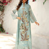 Light Blue Sequin Floral Abaya – Embroidered Evening Dress