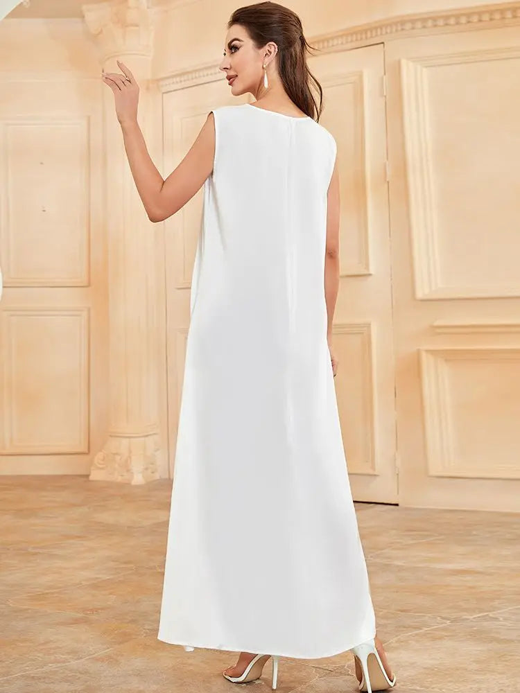 White Ramadan African Dresses Islamic Clothing For Women
