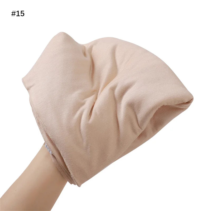 80×180cm Cotton Modal-Feel Hijab – Soft Stretch Long Scarf