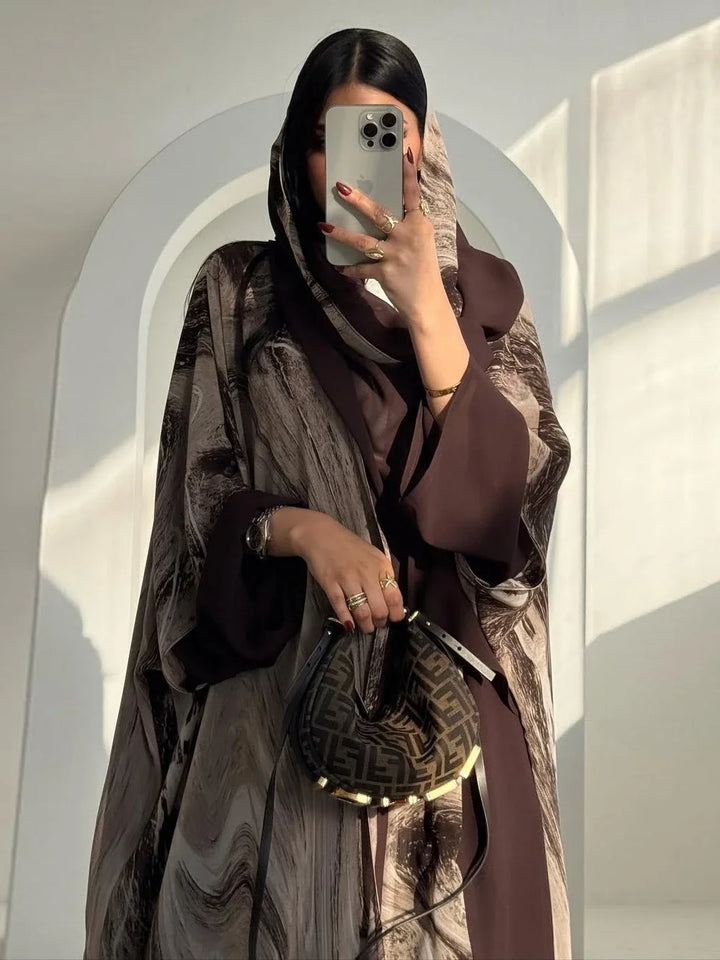 Abaya & Scarf 2-Piece Set – Dubai Kaftan Style
