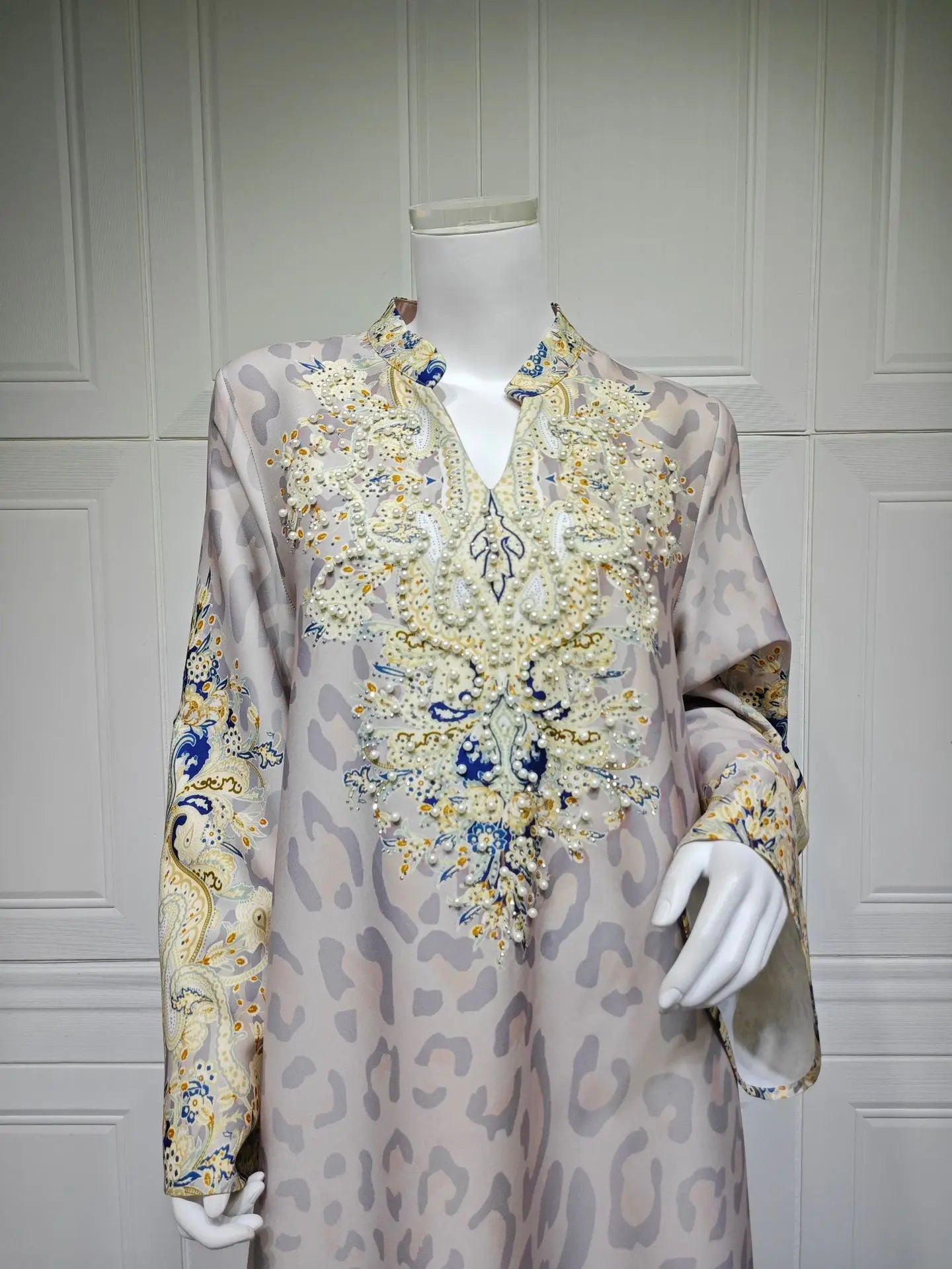 Floral Flare Abaya – Beaded Casual Eid Dress