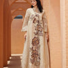 Net Embroidered Caftan – Elegant V-Neck Long Dress
