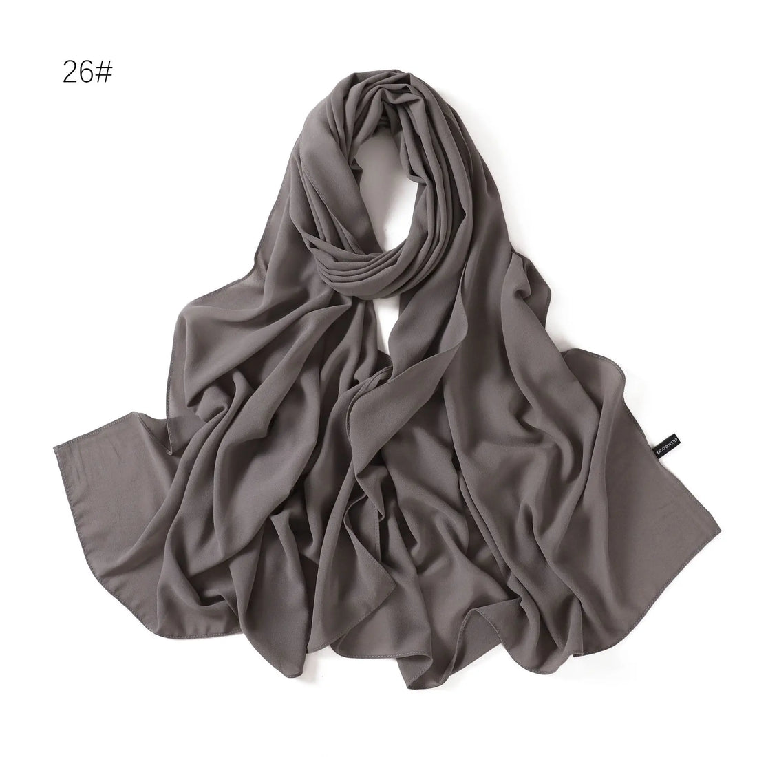 Solid Color Chiffon Hijab Shawl – Large 70x180cm