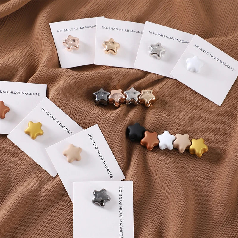 Matte Magnetic Hijab Pins – Strong Hold Scarf Brooch for Women