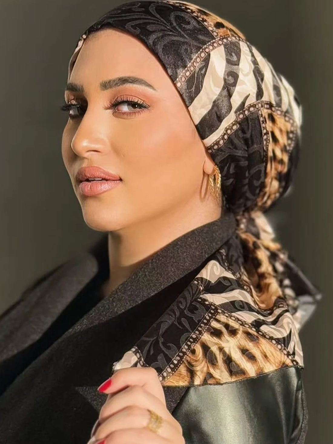2-Piece Leopard Print Color-Block Scarf Set – Chic Fashion Wrap