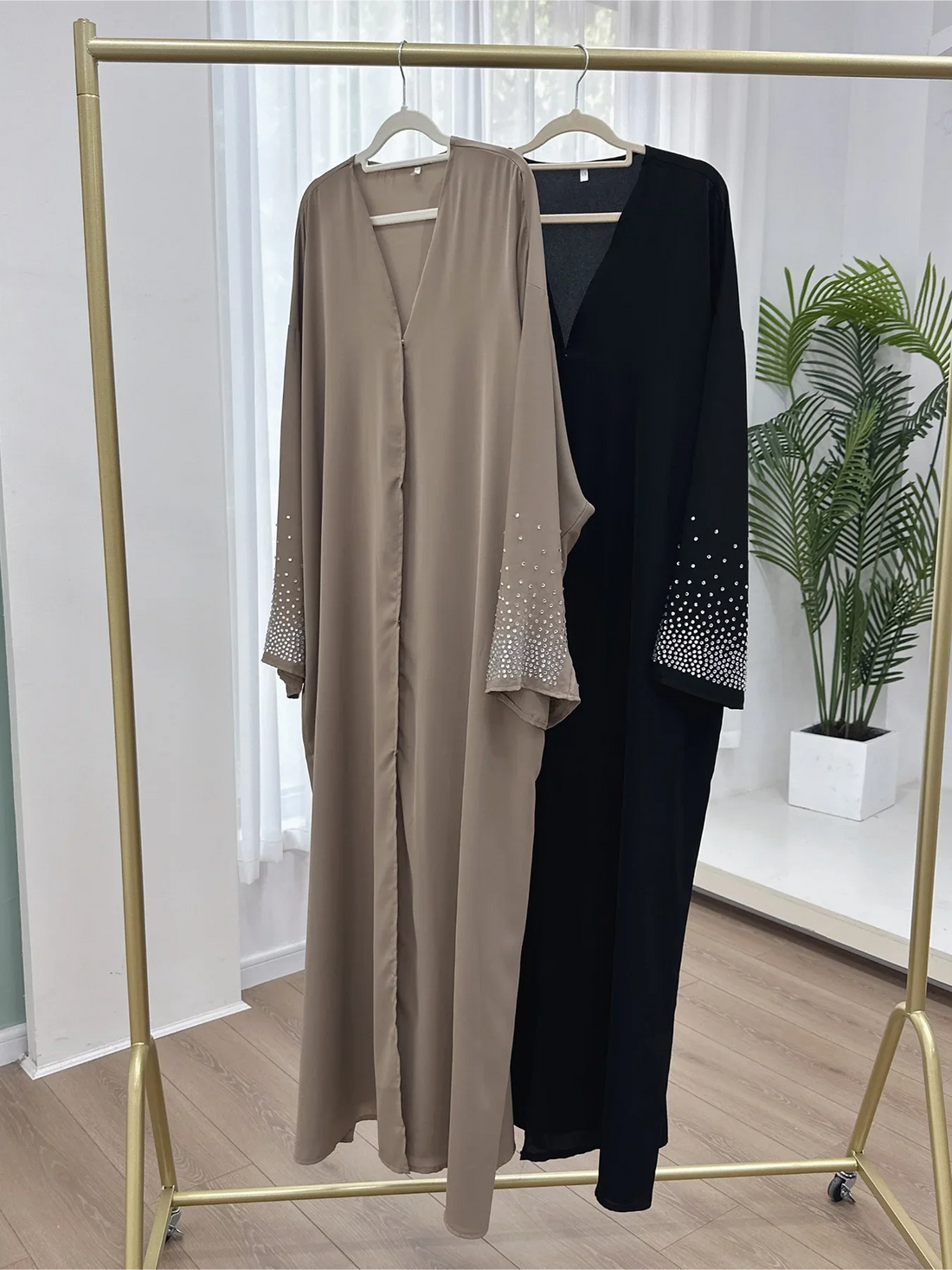 Diamond Embellished Abaya – Eid Button Cardigan