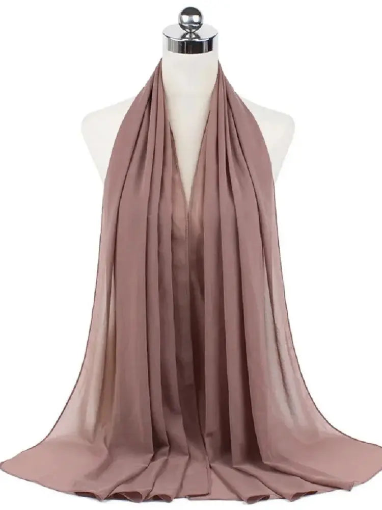 Ready-to-Wear Chiffon Hijab – Elegant Solid Color Instant Headscarf