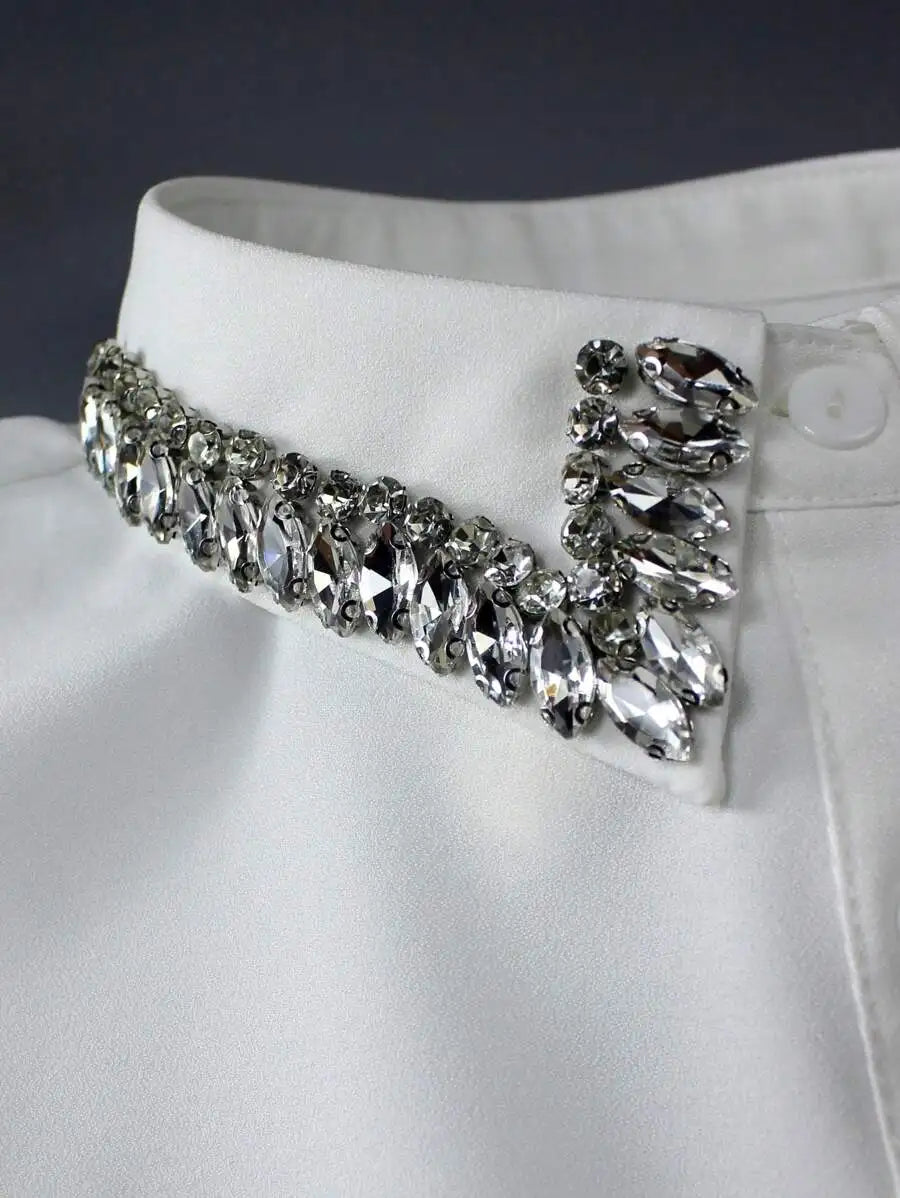 High-Quality Luxury Bling Rhinestone Detachable Collar