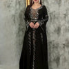 Elegant Chiffon Ruffle Sleeve Maxi Dress – Diamond-Detail Evening Gown