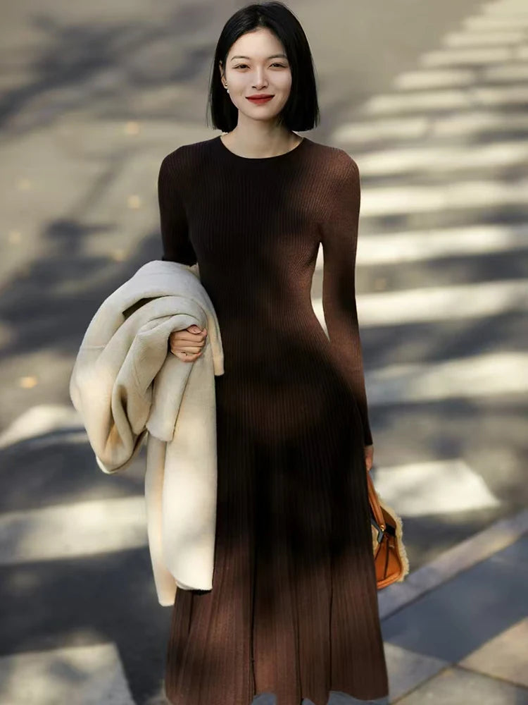 Spring Autumn Sweater Women's Dress