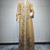 Pearl & Diamond Embellished Abaya – Elegant Long Modest Dress