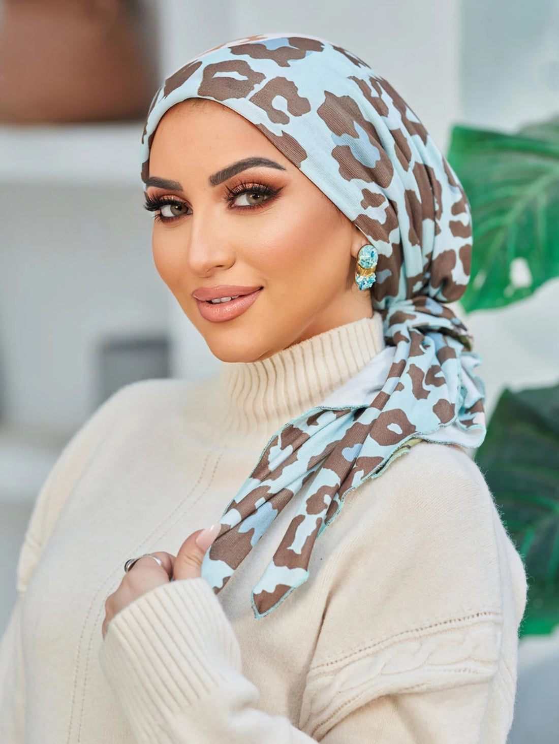 2-Piece Leopard Print Color-Block Scarf Set – Chic Fashion Wrap