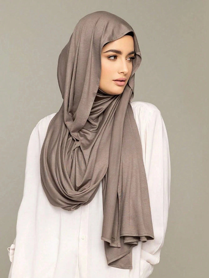 80×180cm Cotton Modal-Feel Hijab – Soft Stretch Long Scarf